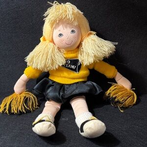 Cheerleader Doll with Yellow and Black Outfit